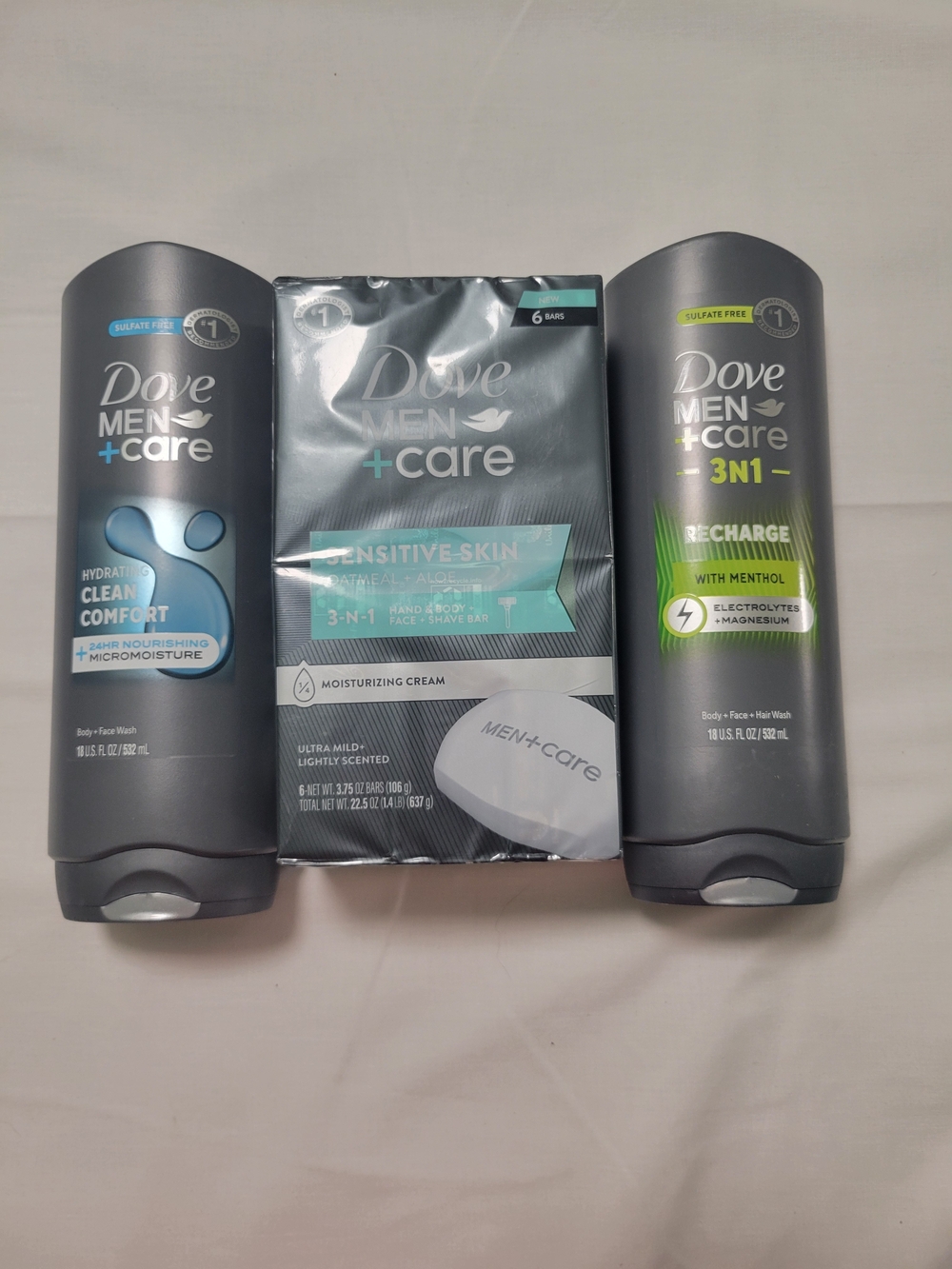 Dove Men+Care 3-in-1 Body, Face & Hair Wash - Gray/Green Variants
